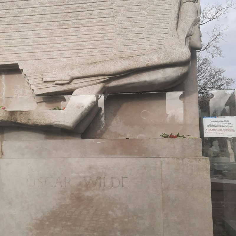 Cursed Love - The grave of the great Anglo-Irish playwright, Oscar Wilde, at Père Lachaise Cemetery designed and created as a Sphinx by the American Sculptor, Jacob Epstein, between 1911 and 1914.