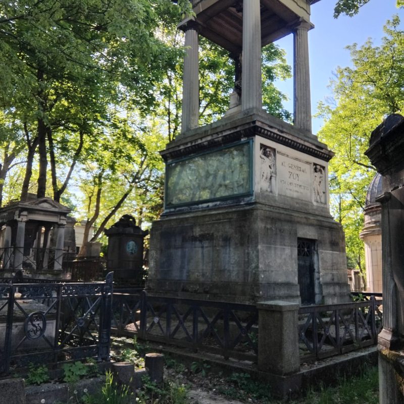 The mausoleum of Marshall Foy, one of many generals, who served under Napoleon and buried at Père Lachaise Cemetery.